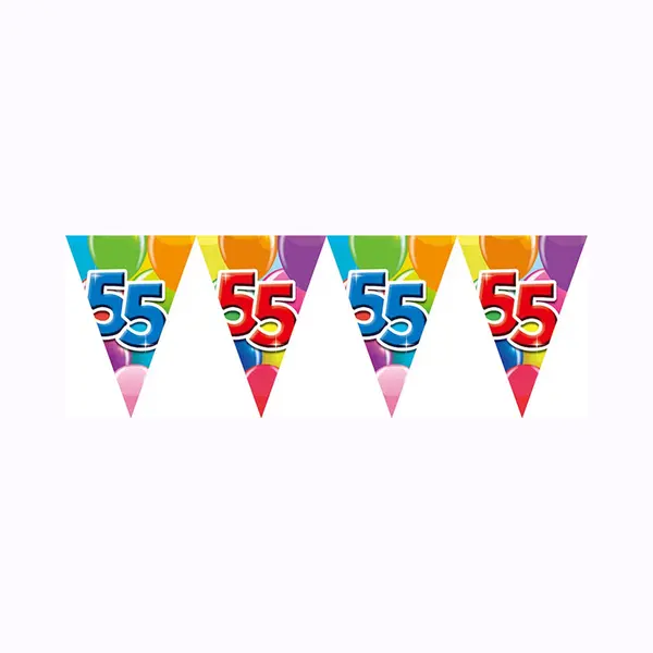We Fiesta 2x Vlaggenlijn 55 Jaar 10 Meter Dubbelzijdig Bedrukt - Verjaardag Feestje Vlag Vlaggen Versiering Slinger Feestdecoratie Decoratie thumbnail