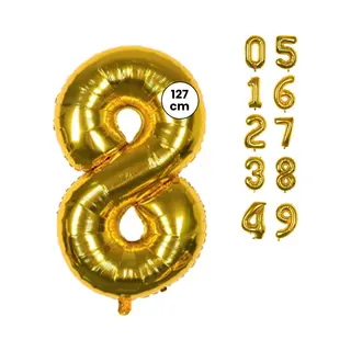 Fienosa Cijfer Ballonnen - Nummer 8 - Goud Kleur - 127 Cm - Xxl Groot - Helium Ballon - Verjaardag Ballon - Verjaardag Versiering - Leeftijd