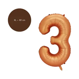 Fienosa Cijfer Ballonnen - Nummer 3 - Oranje - Kleur - 101 Cm - Xl Groot - Helium Ballon - Verjaardag Ballon - Verjaardag Versiering - Leeftijd