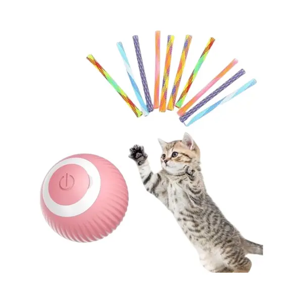 Chicnest - Kattenspeelgoed- Automatisch Rollende Kattenbal - Bal- Kattenbal - Slimme Katten Speelgoed- Siliconen Bal- Interactieve Speelgoedbal - Roze thumbnail