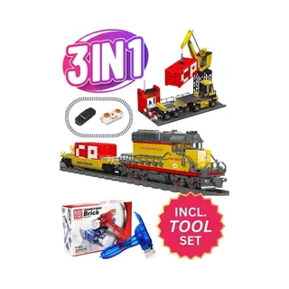 Mould King 12027 Vrachttrein Met Station Bouwset Inclusief Tools | Electrische Trein Met Treinrails Modelbouw | Technische Educatief Speelgoed