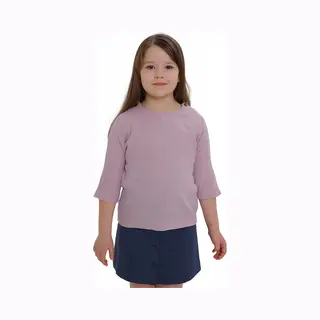 RobyKris Meisjes Blouse - Katoenen Mousseline - Poederroze - Maat 104-110