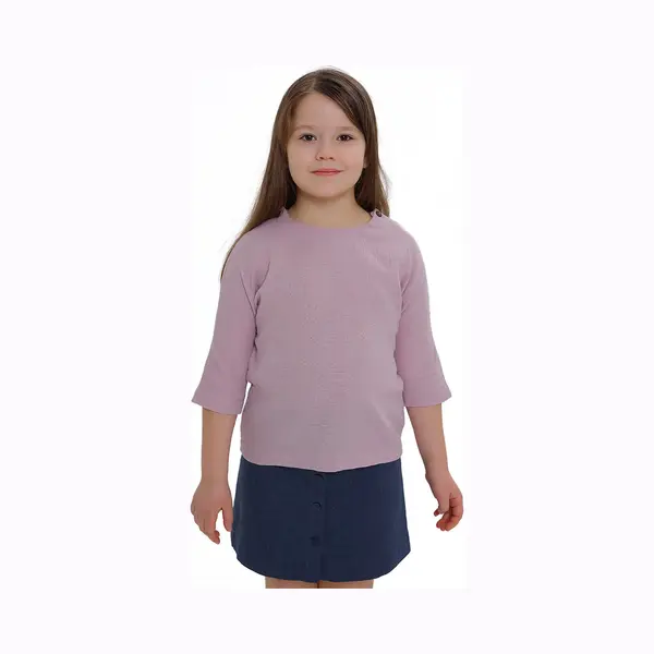 RobyKris Meisjes Blouse - Katoenen Mousseline - Poederroze - Maat 104-110 thumbnail