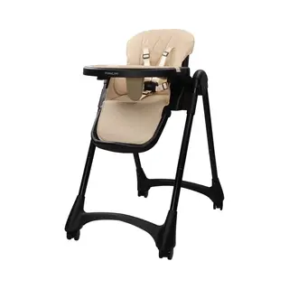 MamaLoes Luxe Kinderstoel Op Wielen - Inklapbare Eetstoel Baby - Verstelbaar - Scott Beige