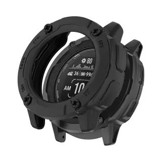 Strap-it Tpu Bescherm Hoesje - Geschikt Voor Garmin Instinct 2x (50mm) - Zwarte Schokabsorberende Case Voor De Grotere Instinct 2x