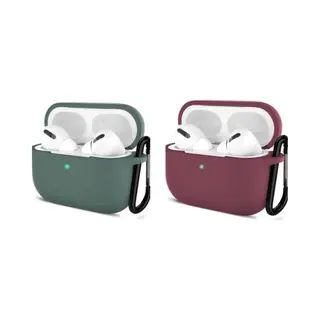 ShieldCase Bundel Van 2 Airpods Beschermhoesjes - Geschikt Voor Airpods Pro / 2 Pro - Burgundy En Donkergroen - Optimale Bescherming - Stijlvolle
