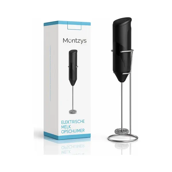 Montzys® Melkopschuimer Met Rvs Houder - Melkschuimer Elektrisch - Matcha Klopper Electrisch - Melk Opschuimer Handmatig thumbnail