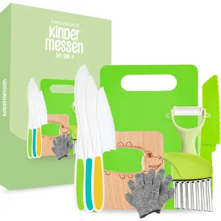 Innovaland - Kinderbestek - 9 Delige Set - Kindermessen - Kindermes - Kinder Bestek - Kindermessenset - Met Snijplank