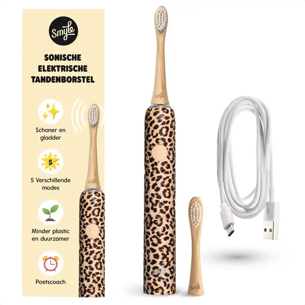 Smyle Schallzahnbürste Mit Drucksensor – Elektrische Zahnbürste Mit 4 Monate Akku, 40.000 Vibrationen/min, 5 Modi, Timer, Usb-C, 2 Bürstenköpfe, thumbnail