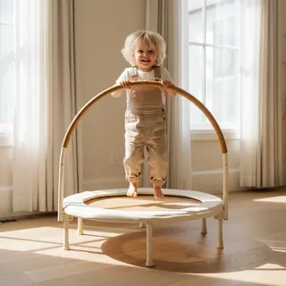Henvae® Trampoline - 93 Cm - Indoor - Geluidloos - Opvouwbaar - Inclusief Veiligheidsbeugel - Kinder Trampoline
