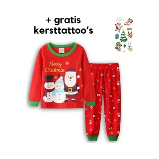 EazyPeezy Pyjama In Kerstthema - Kerstpyjama Kinderen - Kerstmotief - 6 Jaar