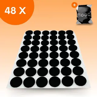 Flooq Anti Kras Zelfklevend Meubelvilt Zwart - 48 Stuks - Rond - 2, 0 Cm Diameter - Voor Meubels
