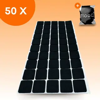 Flooq Anti Kras Zelfklevend Meubelvilt Zwart - 50 Stuks - Vierkant - 3, 5 X 3, 5 Cm - Voor Meubels