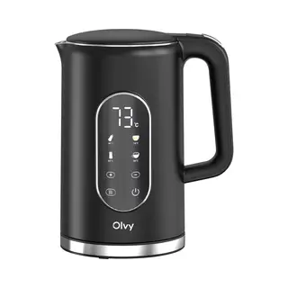 Olvy Waterkoker Met Temperatuurregeling - Warmhoudfunctie - Rvs - Dubbelwandig - Elektrisch - 1.7 Liter - 2200W - Zwart