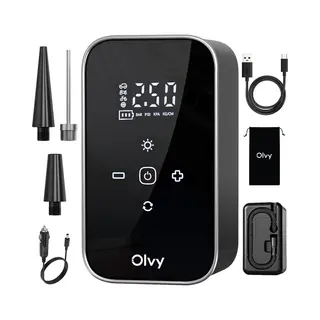 Olvy Compressor Bandenpomp - 12V & Draadloos - Draagbare Luchtcompressor - 6000 MAh - Elektrische Fietspomp - Fiets/Auto/Motor/Bal/Luchtbed