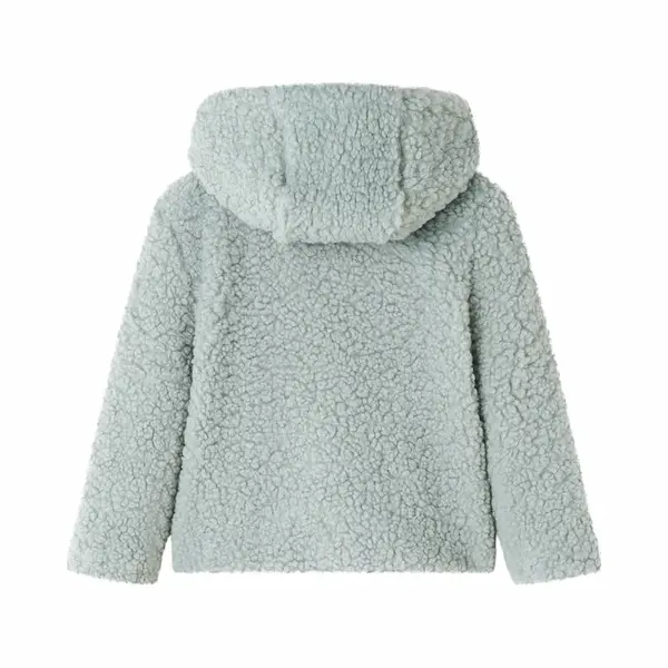 VidaXL Kinder Kapuzenjacke Teddy-Kunstpelz Kinderjacke Sweatjacke Jacke Minzgrün 116 thumbnail