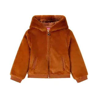 VidaXL Kinder-Kapuzenjacke Kunstpelz Cognac 92