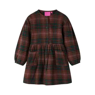 VidaXL Kinderkleid Mit Langen Ärmeln Cognac 128