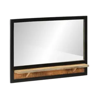 Spiegel Mit Ablage 80x8x55 Cm Glas Und Massivholz Mango - Vidaxl
