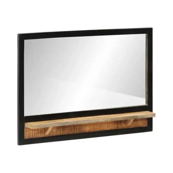 Spiegel Mit Ablage 80x8x55 Cm Glas Und Massivholz Mango - Vidaxl thumbnail
