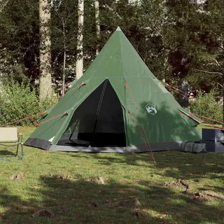 VidaXL Tipi-Zelt Tipi-Campingzelt 4 Personen Grün Wasserdicht, Personen, 4 (1 Tlg)