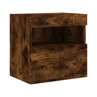 Vidaxl - Tv-wandschrank Mit Led-leuchten Räuchereiche 40x30x40 Cm