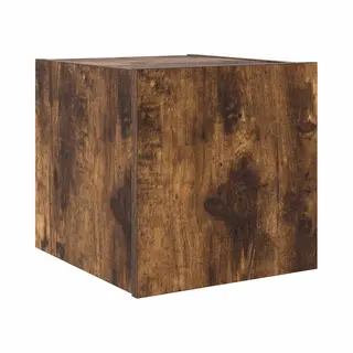 Vidaxl - Tv Wall Cabinet With Led Lights Smoked Oak 30.5x35x30 Cm