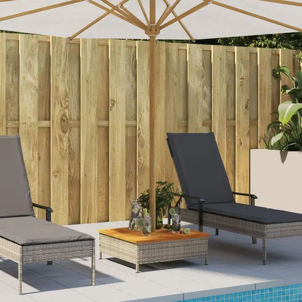 Parasol Base Cover Grey 70x70x25 Cm Poly Rattan And Acacia Vidaxl thumbnail