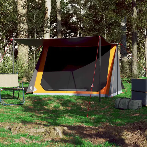 VidaXL - Tent - 2-persoons - Waterdicht - Grijs - En - Oranje thumbnail