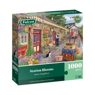 Falcon Bahnhof Blooms – 1000 Teile Puzzle Für Erwachsene – Wunderschön Illustrierte 1000 Teile Puzzles Für Erwachsene – Tolles Geschenk &