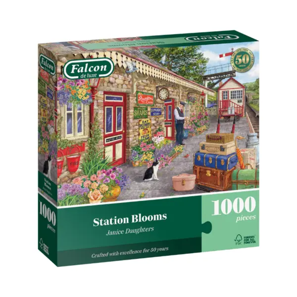 Falcon Bahnhof Blooms – 1000 Teile Puzzle Für Erwachsene – Wunderschön Illustrierte 1000 Teile Puzzles Für Erwachsene – Tolles Geschenk & thumbnail