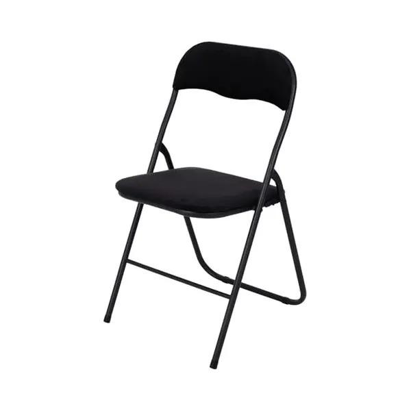 Brixy Klappstuhl Samt - Esstisch Stuhl - 43 X 47 X 80 Cm - Schwarz thumbnail