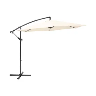 Brixy Zweefparasol - 300CM - Incl. Kruisvoet - Waterdicht - Verstelbare Hoogte - Creme