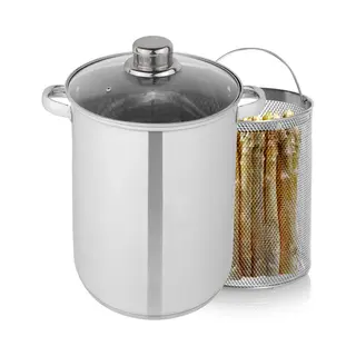 Aviro Aspergepan - Pastapan - Ø 16.5 Cm - 25cm Hoog - 4, 2L - Multifunctioneel - Geschikt Voor Alle Warmtebronnen - Rvs