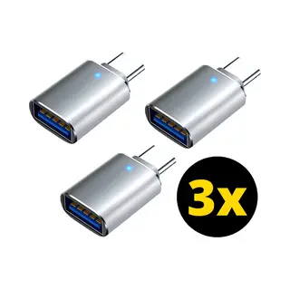 ThunderGold 3x Usb C Naar Usb A Adapter - Usb C Naar Usb Adapter - Usb C Naar Usb A Converter - Usb C Naar Usb A Female - Zilver