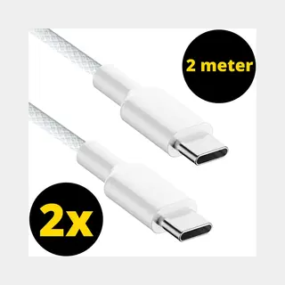 ThunderGold 2x Usb C Kabel 60W 2 Meter - Usb C Naar Usb C - Usb-C Kabels - Usb C Kabel Naar Usb C - Oplaadkabel Usb C - Usbc Kabel - Universeel -