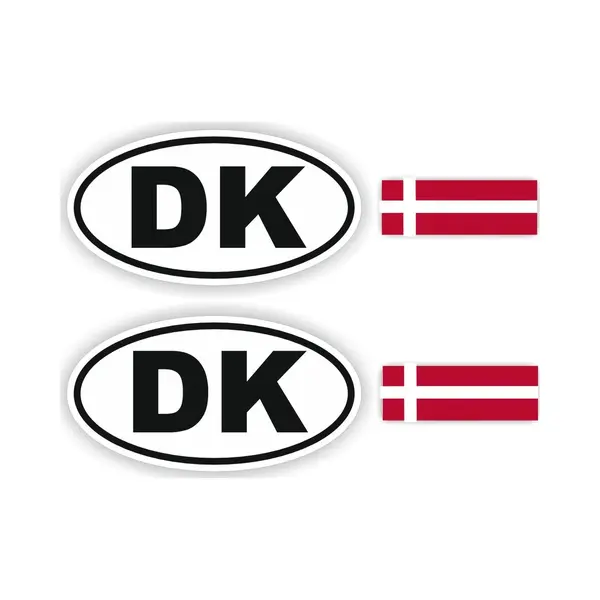 Jerma allerhandestickers Jerma - Dk - Denemarken Vlag - Auto - Sticker - 2x Ovaal 13x7 Cm - 2st 7x2.5 Cm - Vinyl - Zelfklevend thumbnail