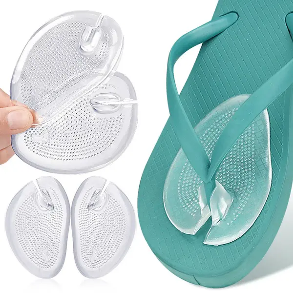 Cheaperito Voorvoet Gel Inlegzolen Voor Slipper I Anti-Slip Inlegzool Slippers I Steunzooltjes Voorvoet I Siliconen I 1 Paar I Transparant thumbnail