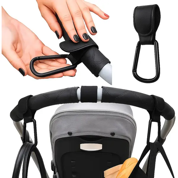 Cheaperito Tassenhaak Voor De Kinderwagen I Tas Hanger I Karabijnhaak Tassendrager Voor De Kinderwagen I Haak Voor De Buggy I 1 Stuk I Zwart thumbnail