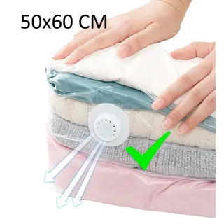 Cheaperito Vacuüm Opbergzak I Vacuumzak I Storage Bag I Kleding Opbergzak I Ruimtebesparend & Herbruikbaar I 50 X 60 Cm