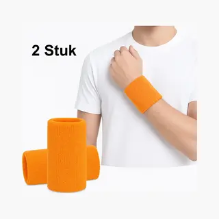 Cheaperito Polsbandjes Set I Zweetband I Zweetbandjes I Pols I Sportbandjes I 2 Stuk I Oranje