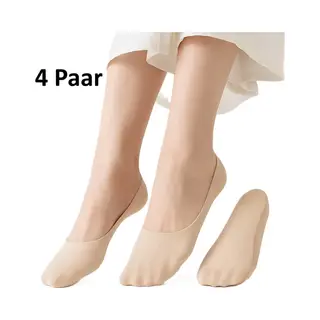 Cheaperito 4 Paar Verkoelende Sokken Voor Dames I Onzichtbare Sokken I Stofsokken I Zacht & Lichtgewicht I Bootsokken I Maat 36-42 I Beige