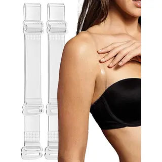 Cheaperito 1 Paar Transparante Bh-bandjes Voor Een Strapless Look I Hoge Elasticiteit I Voorkomt Wegzakken Bh I Met Antislipgesp I Verstelbaar I Siliconen I 1.5