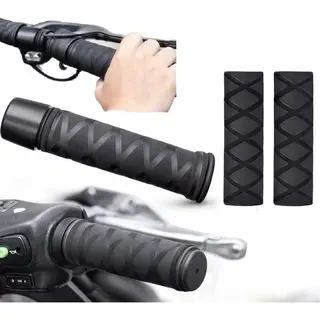 Cheaperito Antislip Handvat Sleeves I Voor Fiets, Motor & Scooter Handels I Handvatten I Extra Grip I 12 X 3 Cm / Rekbaar I Universeel I Zwart