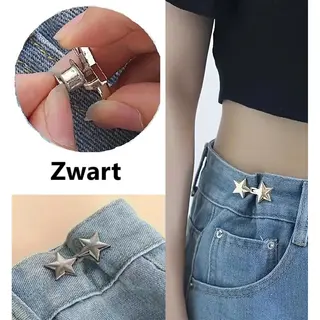 Cheaperito Stervormige Verkortknopen - Taille Verkleiner Voor Broek - Zwart