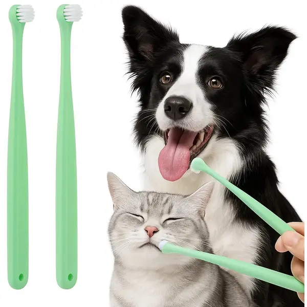 Cheaperito Set Van 2 Dieren Tandenborstels I Tandenborstel Voor De Hond & Kat I Vingertandenborstel I Tandverzorging Hond I Tandverzorging Kat I Gebitsverzorging thumbnail