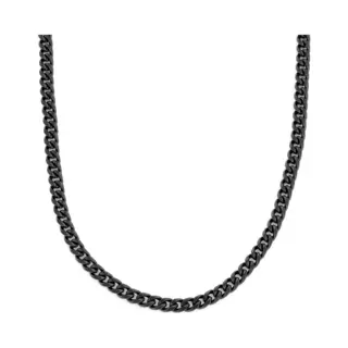 Sorprese Cuba Ketting - Schakelketting - 7 Mm/55cm - Ketting Heren - Zwart - Staal - Rvs - Heren Ketting - Cadeau - Model Y