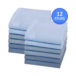 Sorprese Zakdoeken Heren - Gentlemen Blue Edition - 12 Stuks - 100% Egyptisch Katoen - Luxe Heren Zakdoeken