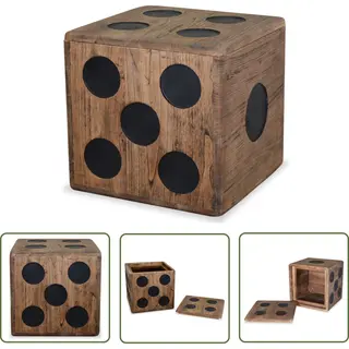 The Living Store Opbergkist - Dobbelsteen Vorm - 40x40x40 Cm - Witte Cederhout