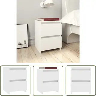 VidaXL Nachtkastjes - Nachtkastje - Nachtkastje 30x30x40 Cm Bewerkt Hout Wit - Bedkastje - Bedkastjes - Meubilair